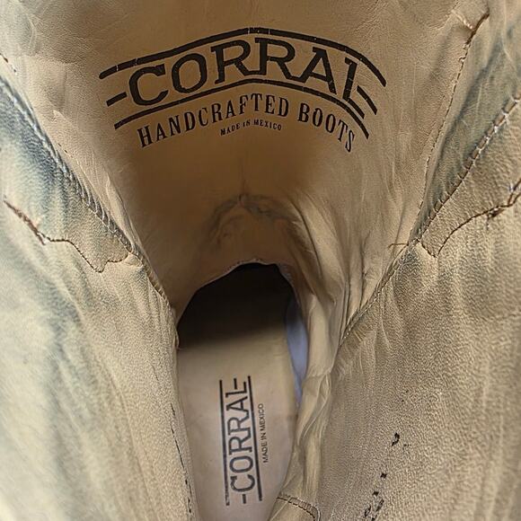 Corral Women's Sequin Wings & Cross Leather Western Cowboy Boots Square Toe 8W - Picture 9 of 15